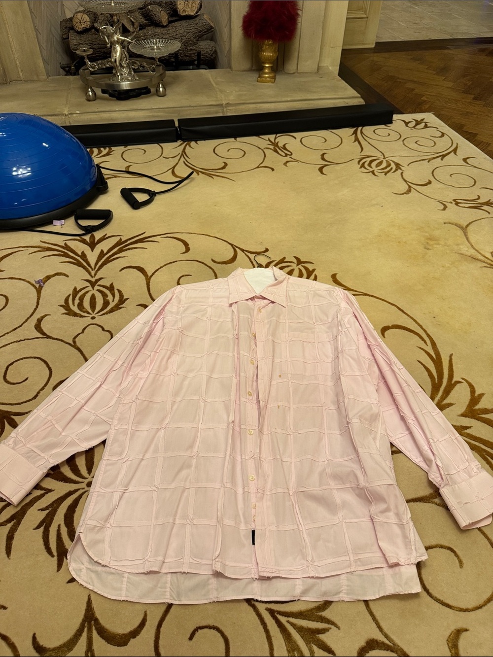 Ike Behar Light Pink Windowpane Dress Shirt